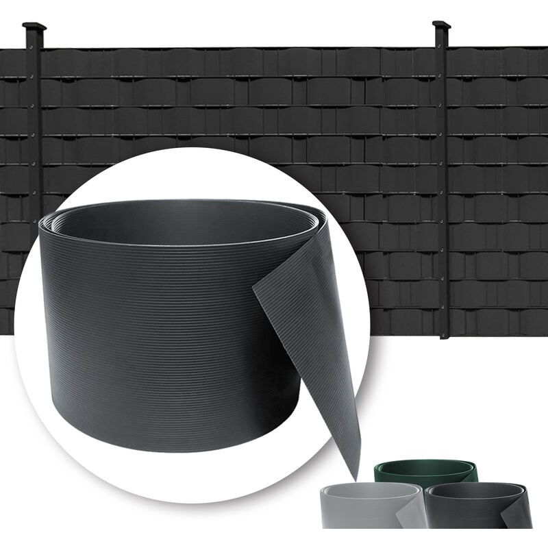 Randaco - swanew 40X Écran d'intimité en pvc rigide Bandes d'écran d'intimité Bandes d'écran d'intimité Tapis à double barre Panneau de clôture