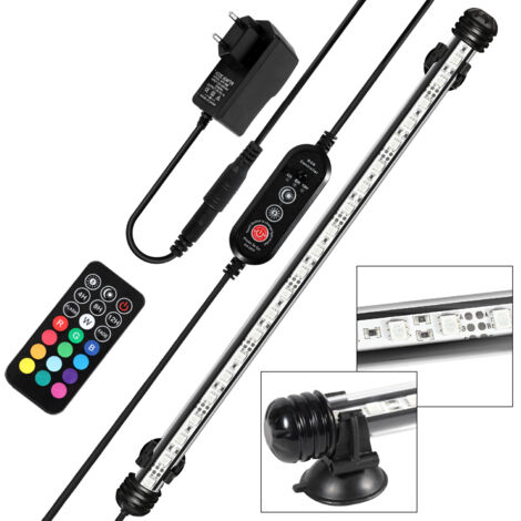 Randaco 48.5cm LED Éclairage Aquarium Lampe Tube Étanche Lighting Plongée A Economie D'energie Fish Tank Décoration avec Télécommande,RGB, pas de bruit