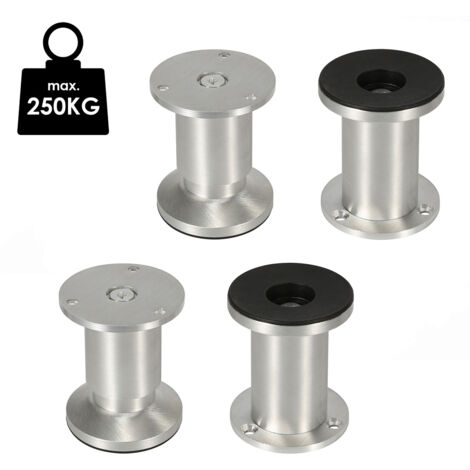 Randaco 4X 12CM aleación de aluminio patas de los muebles Sofá pierna de soporte ajustable armario pierna Armario pierna Sofá pierna pierna cama