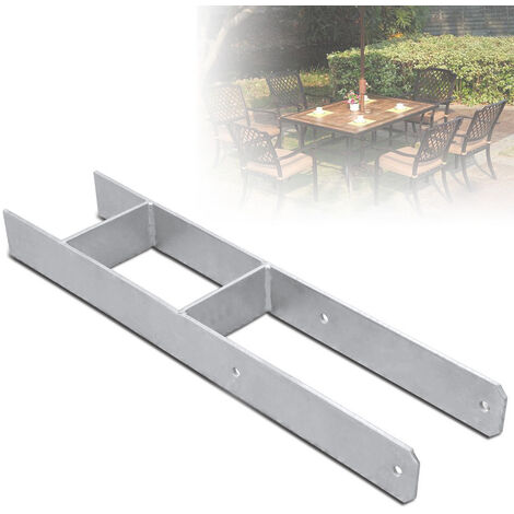 Randaco 4X Ancrage H support poteau Carport Ancrage poteau galvanisé à chaud longue durée 101MM - Argent