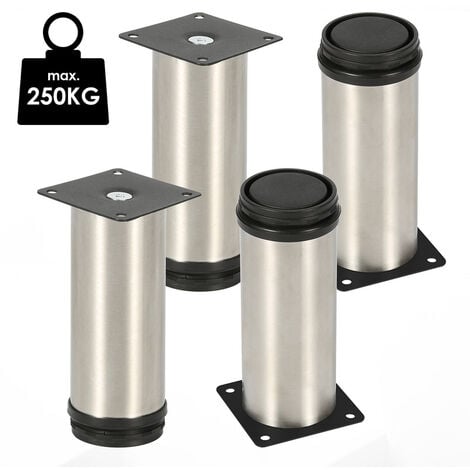 Randaco 4X Mobili Gambe Divano Supporto Gambe Armadio Regolabile Armadio  Divano Gambe Letto Gambe Acciaio Inox100mm