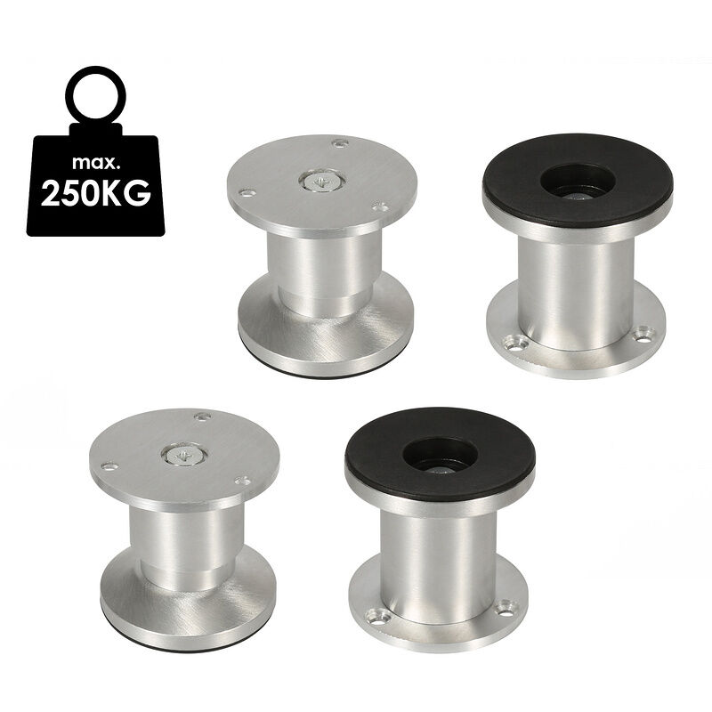 Randaco - 4X Pieds de meuble Canapé Pied de support Pied d'armoire Réglable Armoire Pied de canapé Pieds de lit-Aluminium120mm