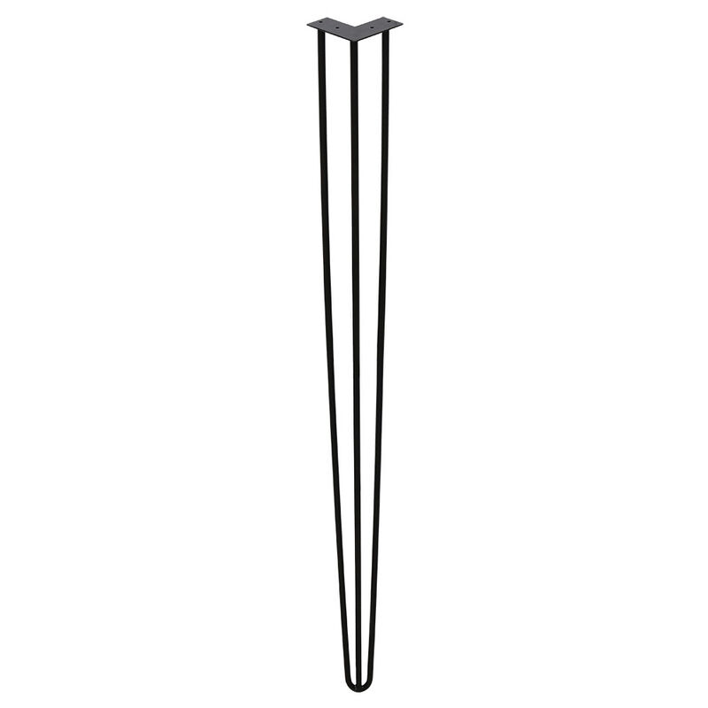 Randaco 4x pieds en épingle Hairpin Legs Pieds de table acier DIY Patins de table Pieds de table interchangeables 3 étriers-72cm