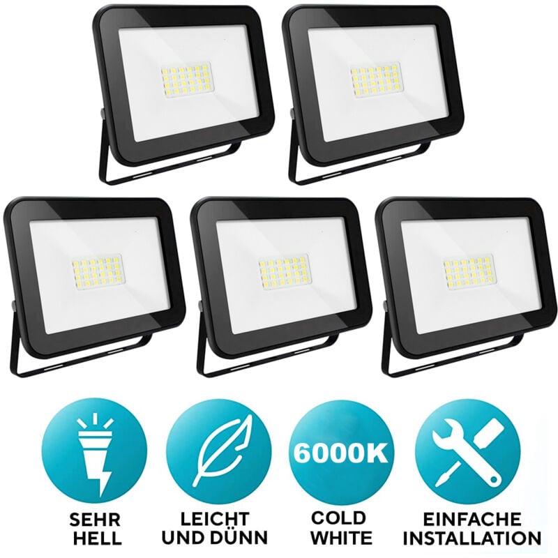Randaco - einfeben 5 Projecteurs led 20W Blanc froid Haute Luminosité