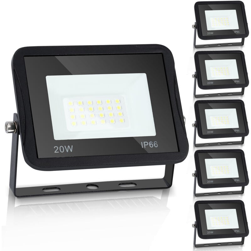 Swanew 5x Projecteur led 20W Proline Blanc chaud IP65 Haute Luminosité Radiateur