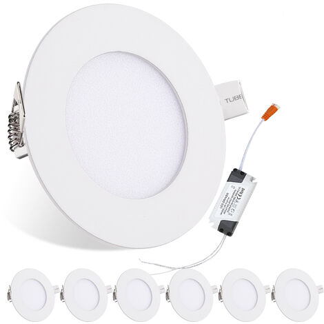 Randaco 6er LED Einbaustrahler 18W Deckenleuchte 3 Farben Farbwechsel Mit Trafo - Weiß