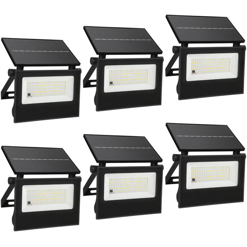 Randaco 6X Lámpara solar exterior Aplique solar LED Iluminación exterior de jardín con detector de movimiento