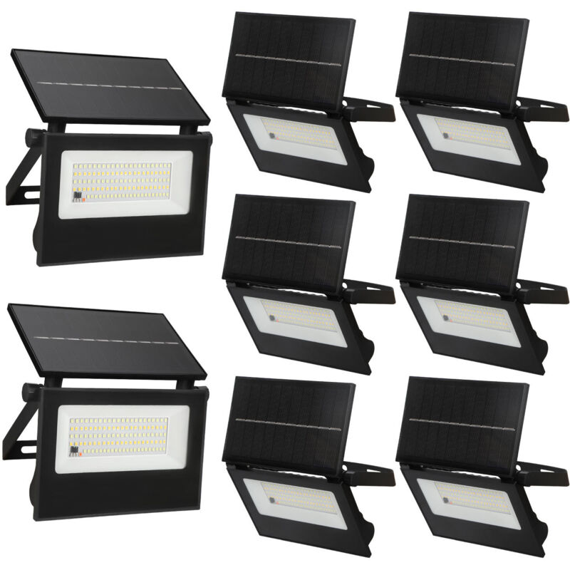 Randaco 8X Lámpara solar exterior Aplique solar LED Iluminación exterior para jardín con detector de movimiento