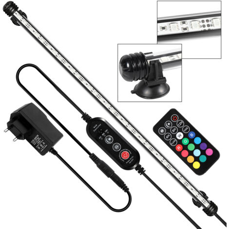 Randaco 73cm LED Éclairage Aquarium Lampe Tube Étanche Lighting Plongée A Economie D'energie Fish Tank Décoration avec Télécommande,RGB, pas de bruit