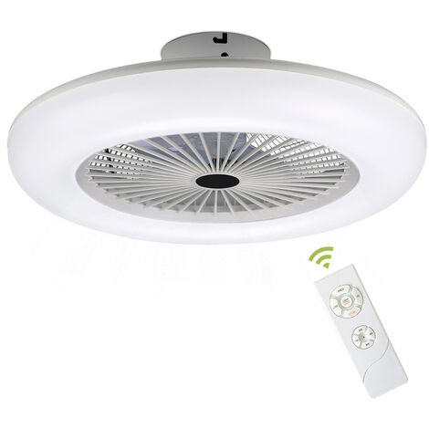 Randaco 80W Ventilateur de plafond avec télécommande et ventilateur LED silencieux et éclairé - blanc