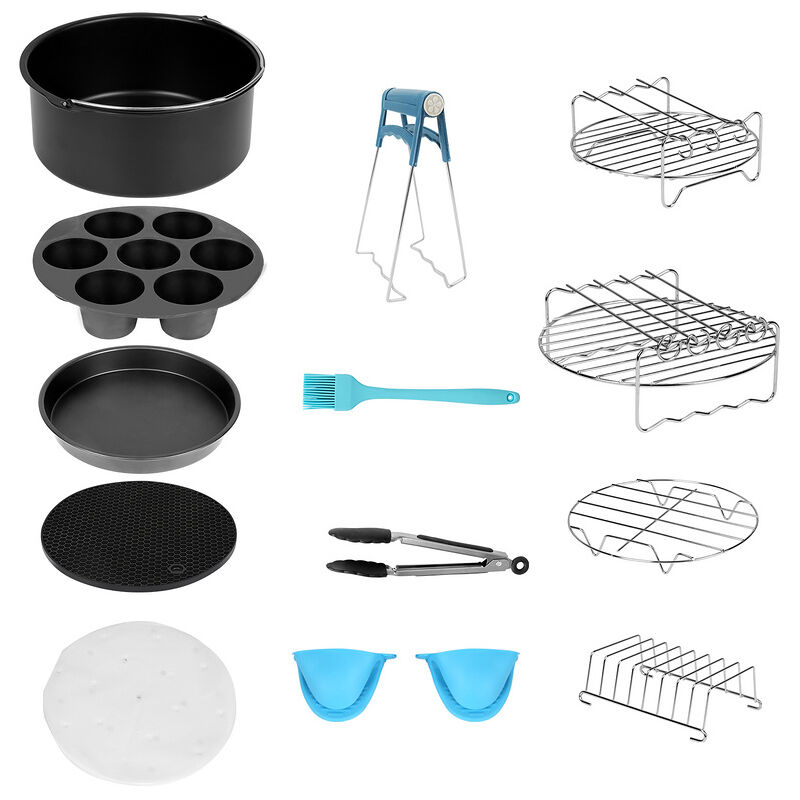Vingo Accessoires pour friteuse à air (12 ensembles) -7 pouces, les accessoires pour friteuse à air, adaptés aux friteuses à air de 3.5 à 5,8 qt
