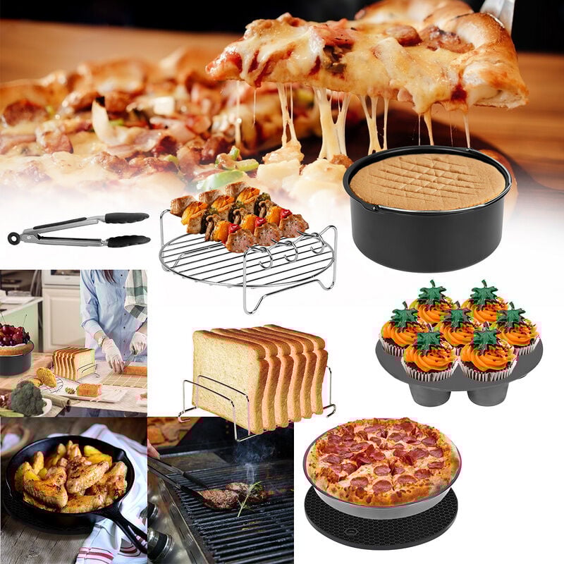 Randaco - vingo Accessoires pour friteuse à air (12 ensembles) -8 pouces, les accessoires pour friteuse à air, adaptés aux friteuses à air de 4 à 8