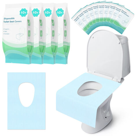 Randaco Accessori di carta del sedile della toilette usa e getta 40pcs bagno, copertura del sedile della toilette usa e getta Tappetino della toilette