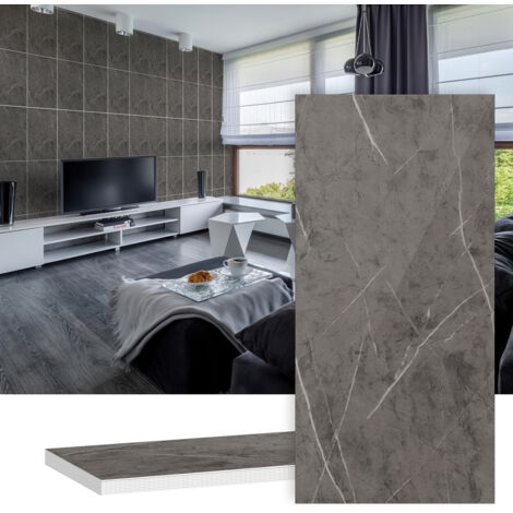 Randaco Adesivi per piastrelle, carta da parati autoadesiva in vinile impermeabile, resistente all'olio, 30 cm x 60 cm Grigio 1,8 m²