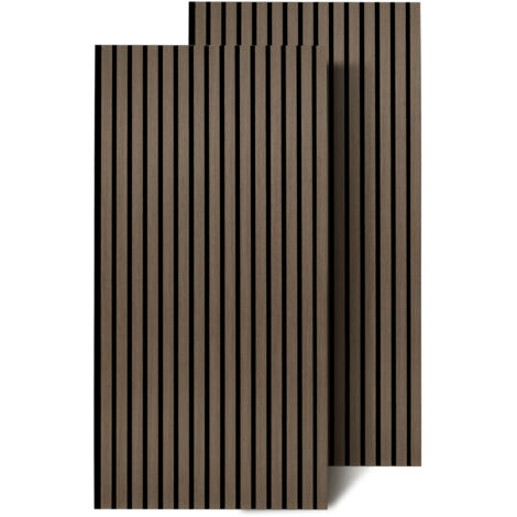 Randaco Akustikpaneel Wandpaneel Moderne Wandpaneele  aus Holzfunier und Filz MDF Wandverkleidung 2x 120x60x2.1cm Walnuss
