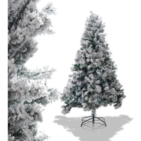 Randaco Albero di Natale Aghi di pino natalizio con supporto esterno floccato 120 cm con polvere di neve
