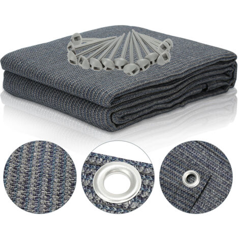 Randaco Alfombra para carpa 250x250 cm HDPE PEHD Resistente a los rayos UV para caravana