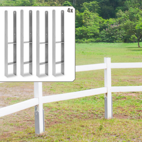 Randaco Ancoraggio per pali per esterni – particolarmente robusto, resistente alle intemperie e ideale per pali in legno in giardino - 81 mm 4x