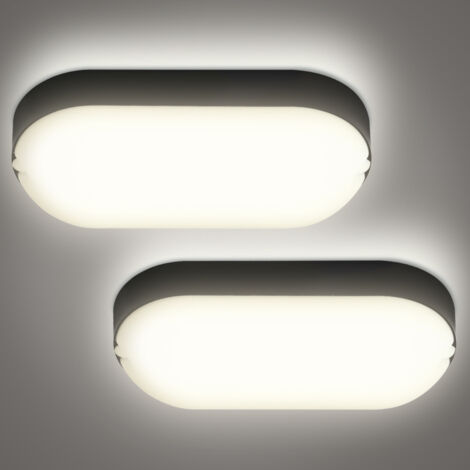 Randaco Apparecchio per ambienti umidi IP54 15W LED Lampada da soffitto Per garage, cantina, officina 2x