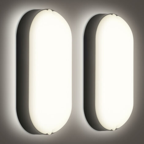 Randaco Apparecchio per locali umidi 15W Lampada LED IP54 a soffitto Per garage, cantina, officina, laboratorio 2x