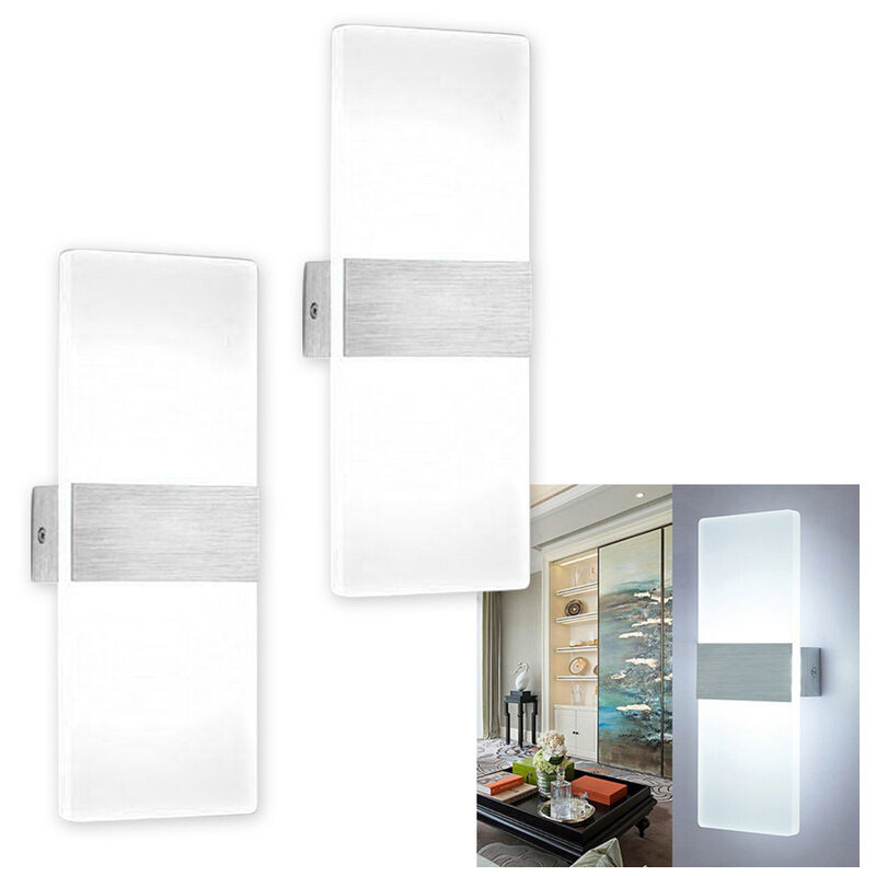 Image of 2X led Applique da parete Camera da letto Corridoio Applique da parete Inne Faretto da parete Bianco 12W - Bianco - Hengda