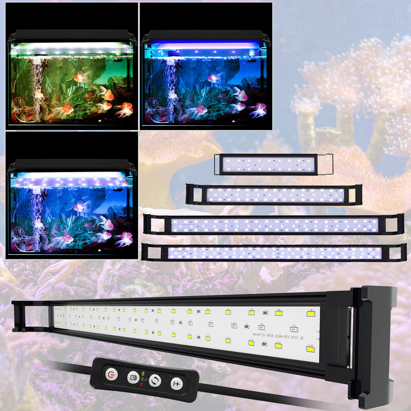 Led éclairage d'aquarium blanc + bleu aquarium à lumière supérieure étanche à l'eau,25W,90-95cm