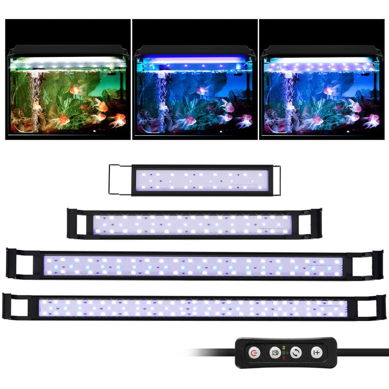 Led éclairage d'aquarium blanc + bleu aquarium à lumière supérieure étanche à l'eau,20W,72-75cm