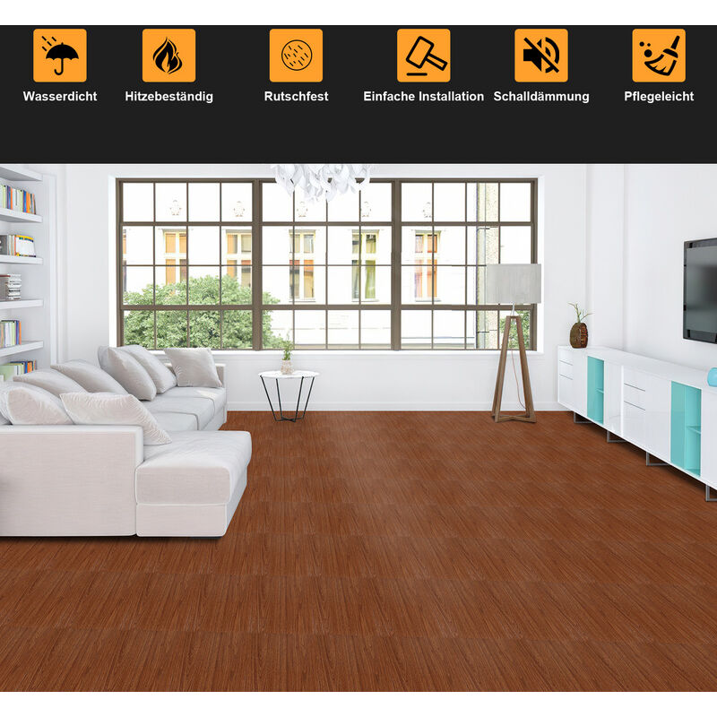 Randaco - Autocollant de Carrelage de Salle de Bain étanche pour Mur Amovible pvc Autocollant de Sol en Auto-adhésif,11pcs,1m²