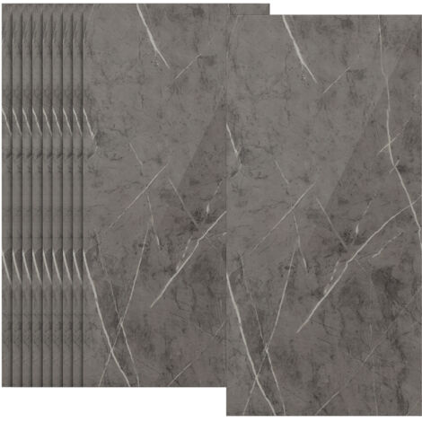 Randaco Autocollants pour carrelage, papier peint auto-adhésif en vinyle imperméable, résistant à l'huile, 30 cm x 60 cm Gris 1,8 m²