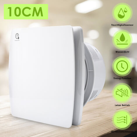 Randaco Badlüfter 10cm/15cm Ventilator Timer Feuchtesensor Rohrlüfter Mit Rückflussleitblech - 10cm
