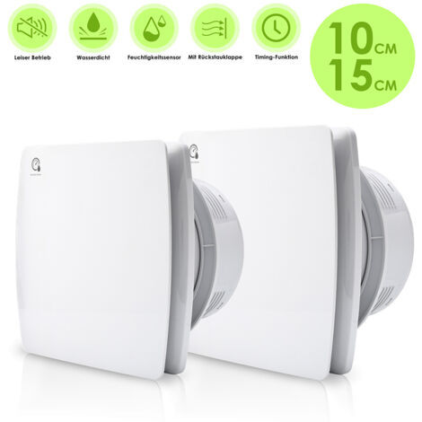 Randaco Badlüfter Lüfter Wandlüfter Wandventilator 100mm 12W Abluftventilator