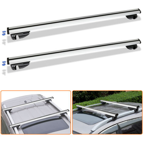 Randaco Barre da tetto per auto 124 cm bloccabili con chiave in dotazione lega di alluminio regolabili 150kg