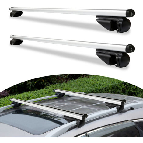 Randaco – Barres de toit en aluminium 124 cm – Charge maximale 150 kg – Serrure antivol avec clé – Compatible avec véhicules à barres de toit