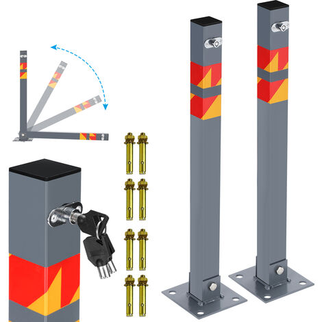 Barriera per parcheggio auto, mono piede di fissaggio, chiusura con  serratura