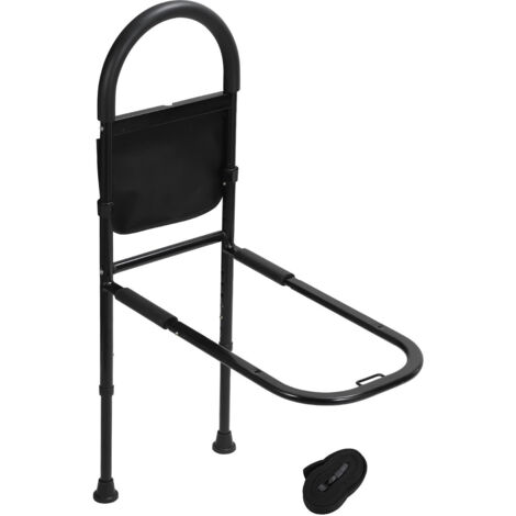 Randaco Barrière de lit Barrière anti-chute pour personnes âgées Poignée de maintien Barrière de lit avec sac de rangement amovible Barrière de lit réglable en hauteur Poignée de lit jusqu'à 150 kg Lu