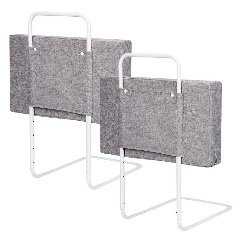 Randaco - Barrière de lit Réglable en hauteur Combinaison gratuite Protection contre les chutes pour lit parental Convient pour matelas 120 cm gris