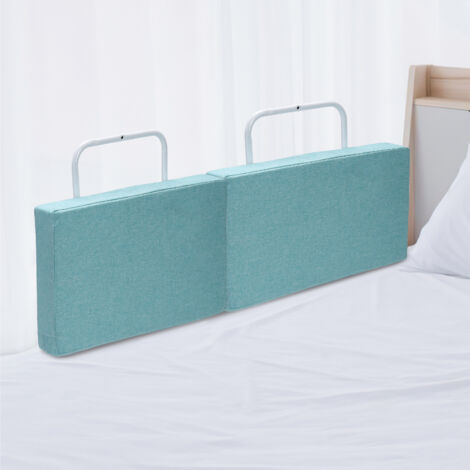 Randaco Bettgitter für Kinder, Bettschutzgitter 5-Loch Höhenverstellbar, Babybettzaun, Weich Perlbaumwolle, Rausfallschutz Bett Bettgitter mit Austauschbarer Stoffbezug Gray ,2 x 60 cm