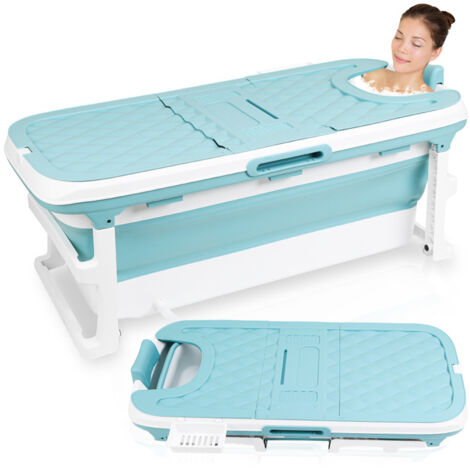 Randaco Beweglich Badewanne  Ideal für kleine Badezimmer  mit Seifenkorb  für kleine Bäder Spa 132x60x50cm
