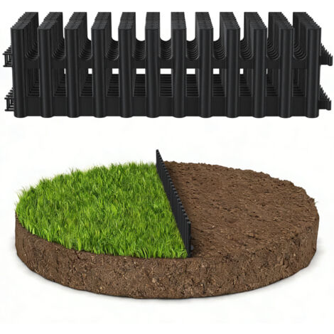 PalGarden Bordure Da Giardino In Plastica Effetto Legno 5 Metri | Palizzata Per Aiuole E Prati, Resistente Ai Raggi UV, Verde - 3