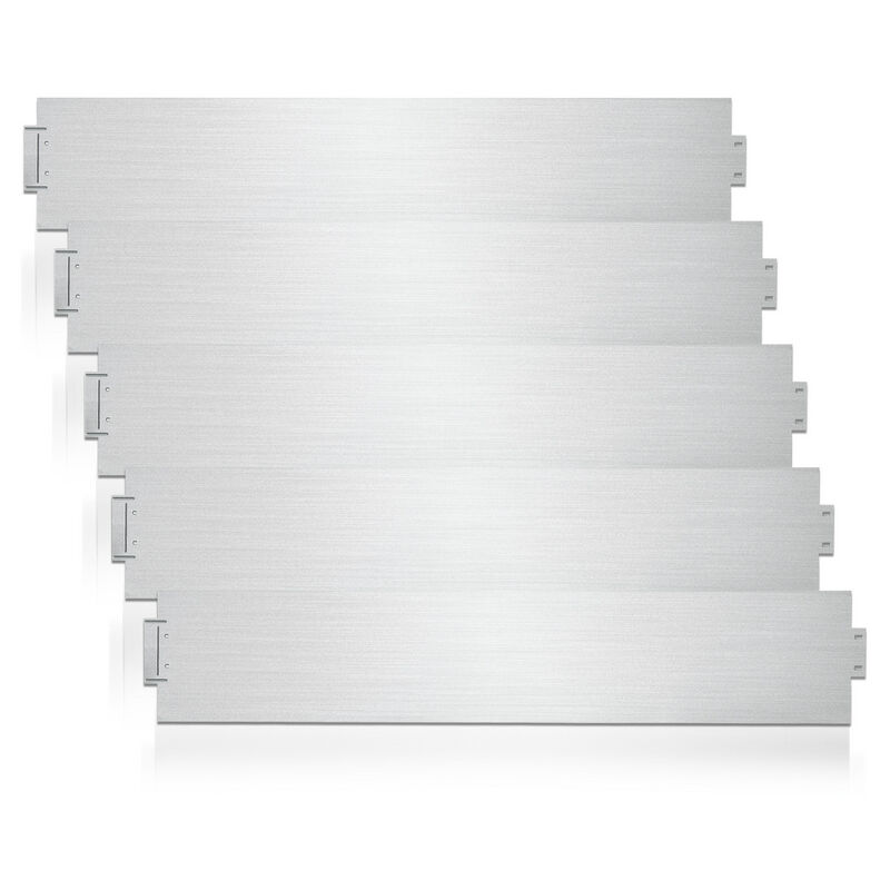 Randaco - Bordure de jardin Bordure de pelouse Bordure de gazon Galvanisé Métal Bordure de chemin Bordure de parterre Argent 100x18cm 5m