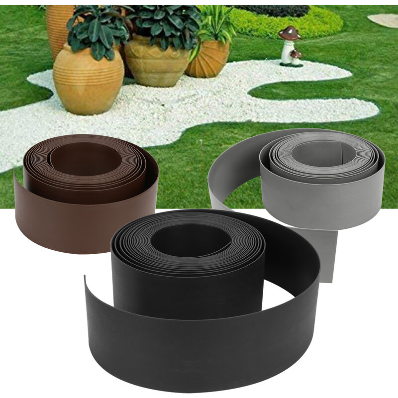 Randaco - Hengda Bordure de jardin Bordure de pelouse flexible Bordure de lit en plastique dur Bordure de tonte Jardinage 25mx10cmx2mm Noir