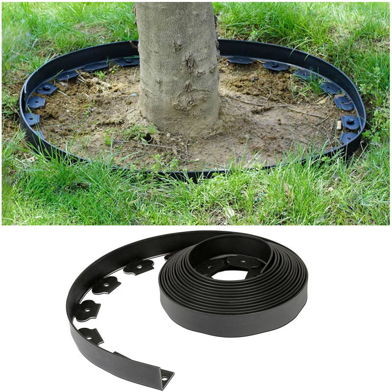 Randaco - einfeben Bordure de pelouse flexible - 10 mètres avec 30 clous, bordure de pelouse idéale, bordure de chemin ou bordure de lit, en pvc