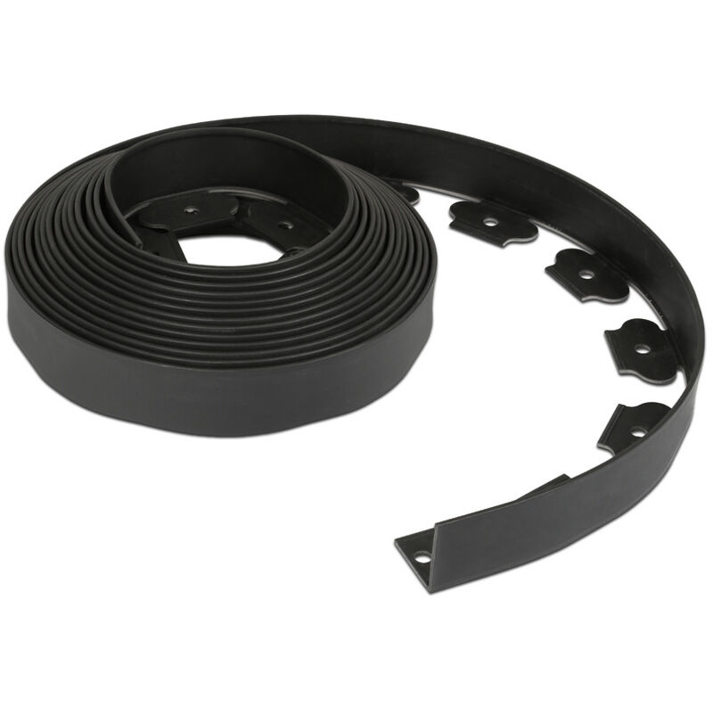 Randaco - Bordure de jardin flexible noir - 5 cm x 10 mètres avec 30 piquets d'ancrage