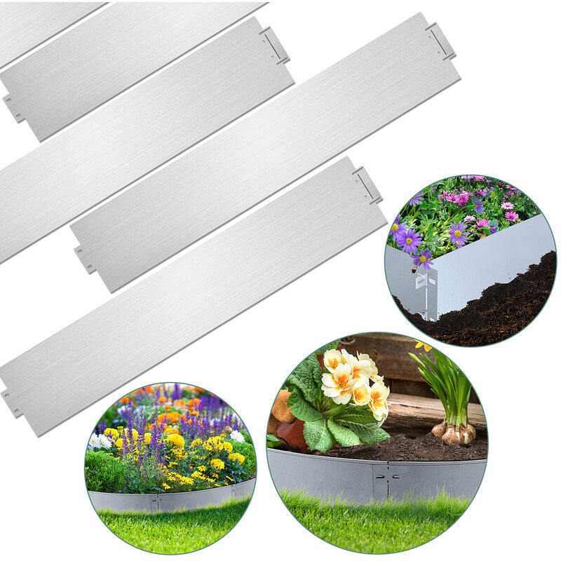 Randaco - Bordure de pelouse Rouleau Métal Métal Barrière anti-racines Bordure de parterre 100x18cm 5m