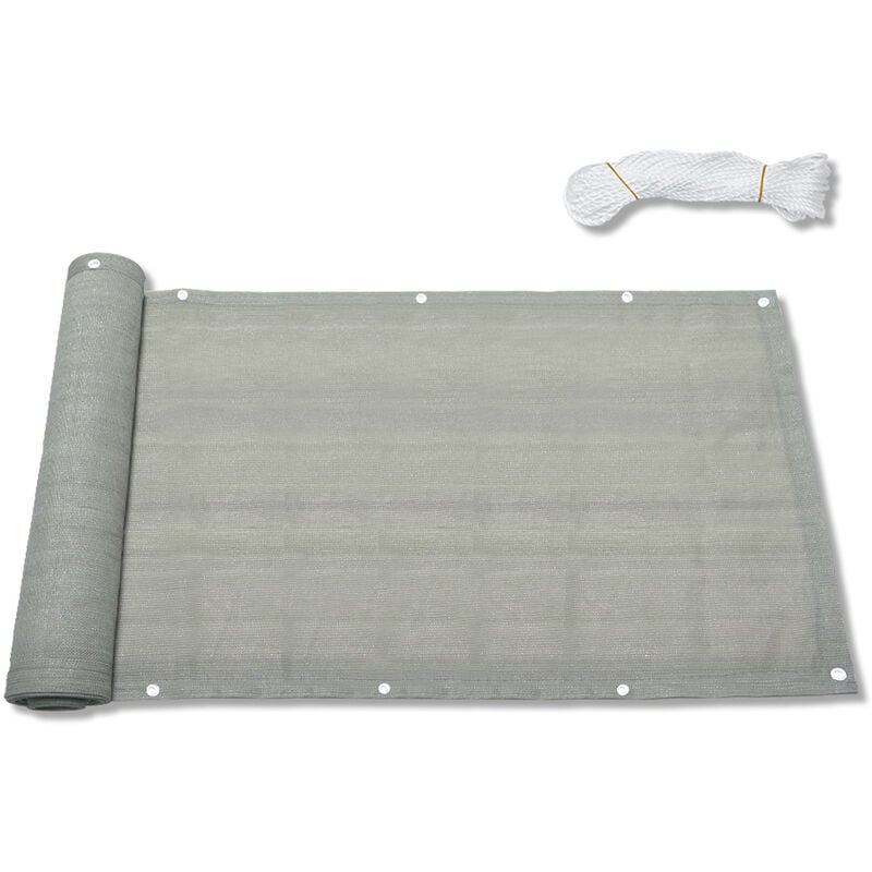 Randaco - Hengda Brise vue Pour Balcon hdpe Jardin Terrasse Anti-UV Ecran de Balcon 600x75cm Gris - Gris