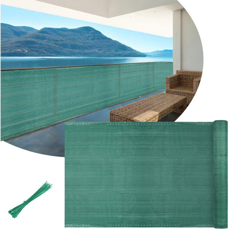 Swanew - Brise vue Pour Balcon Panneau de clôture panneau de maille 1x20m protecteur d'écran hdpe barrière maille pare brise Vert