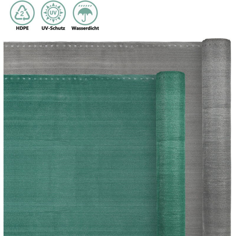 Randaco - Hengda Brise vue renforcé 1 x 25 m Brise vue Pour Balcon hdpe barrière maille pare brise Gris