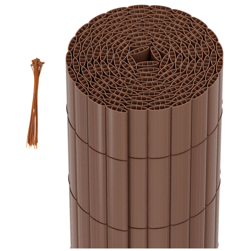 Randaco - Hengda Canisse en pvc Occultant Cloture pour le jardinet balcon clôture brise-vent Intimité avec Serre-Câbles Marron 160 x 800cm