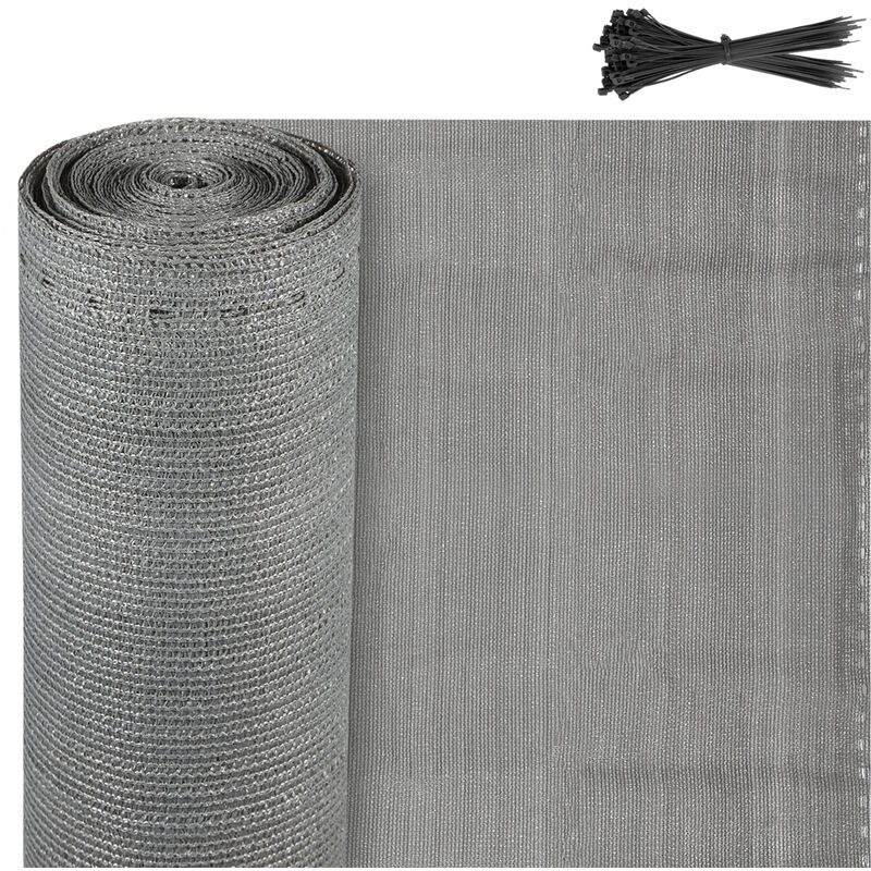 Vingo Brise vue renforcé hdpe 150 gr/m² Brise vue pour balcon Gris 1.520m