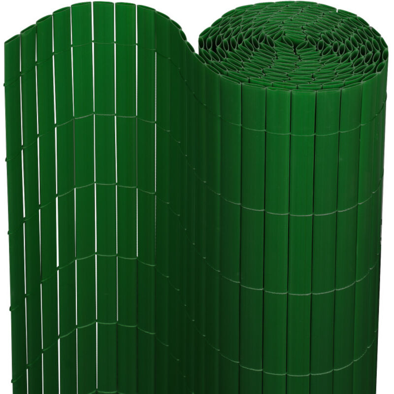 Swanew Canisse en pvc pour le jardin, Balcon ou terrasse Double face, Balcon clôture brise-vent, Occultant Cloture, Vert 160 x 600cm